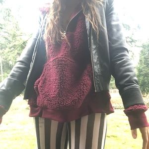 Black pleather jacket, size medium